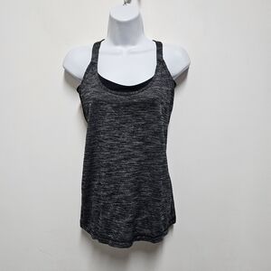 Lululemon Power Y Tank Top Heather Black Crisscross Back Size 6